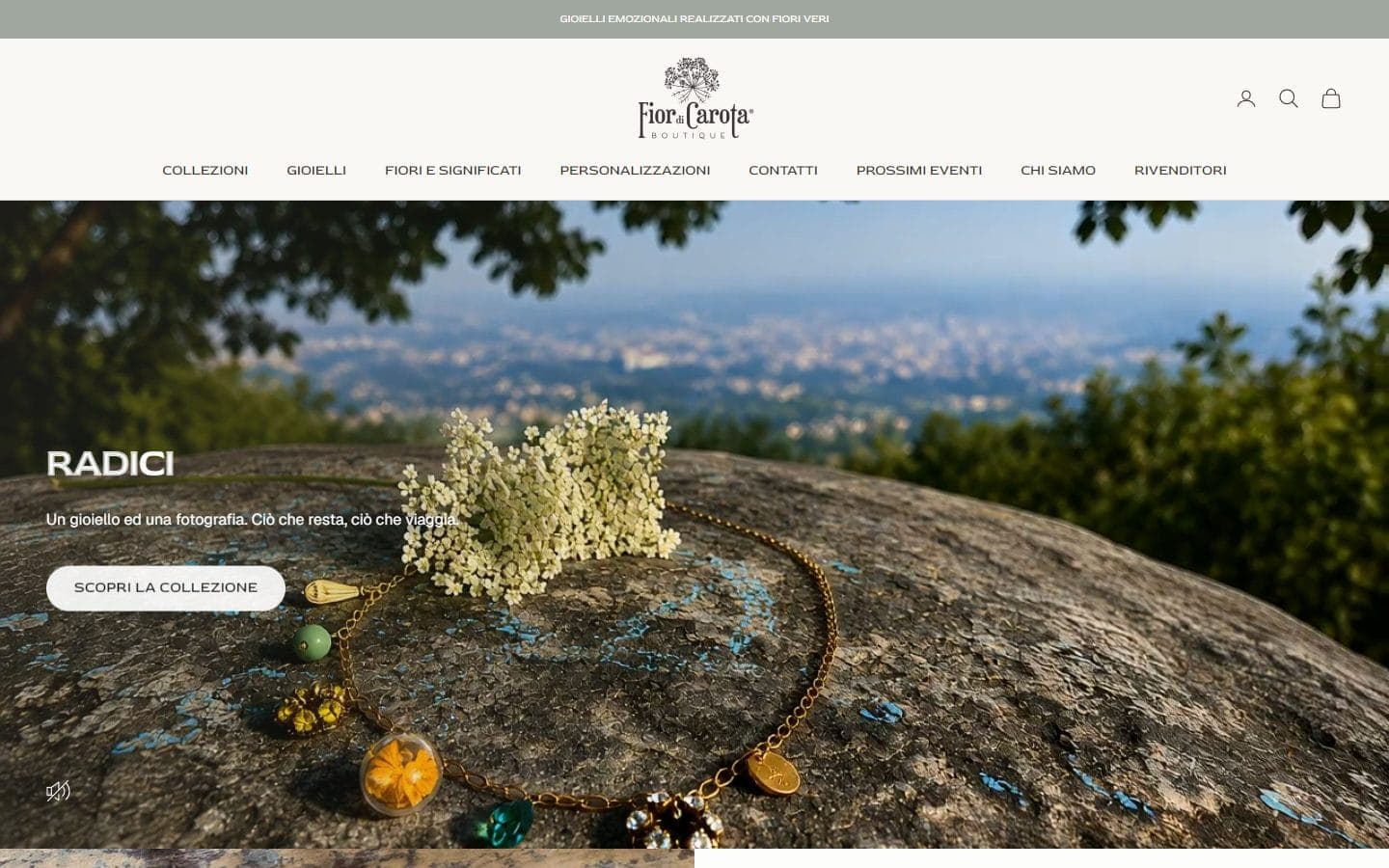 La home page del sito di Fior di Carota