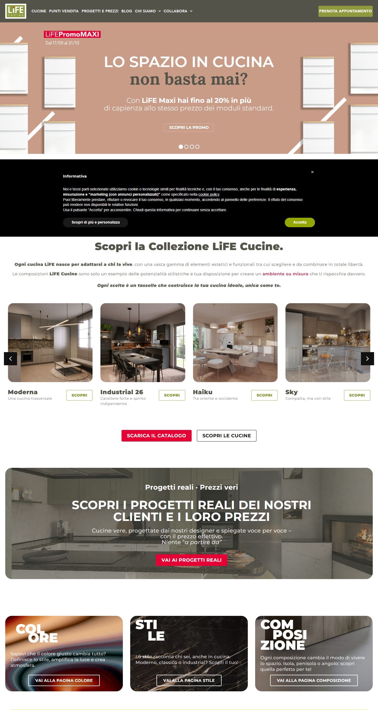 Il sito di LiFE Cucine