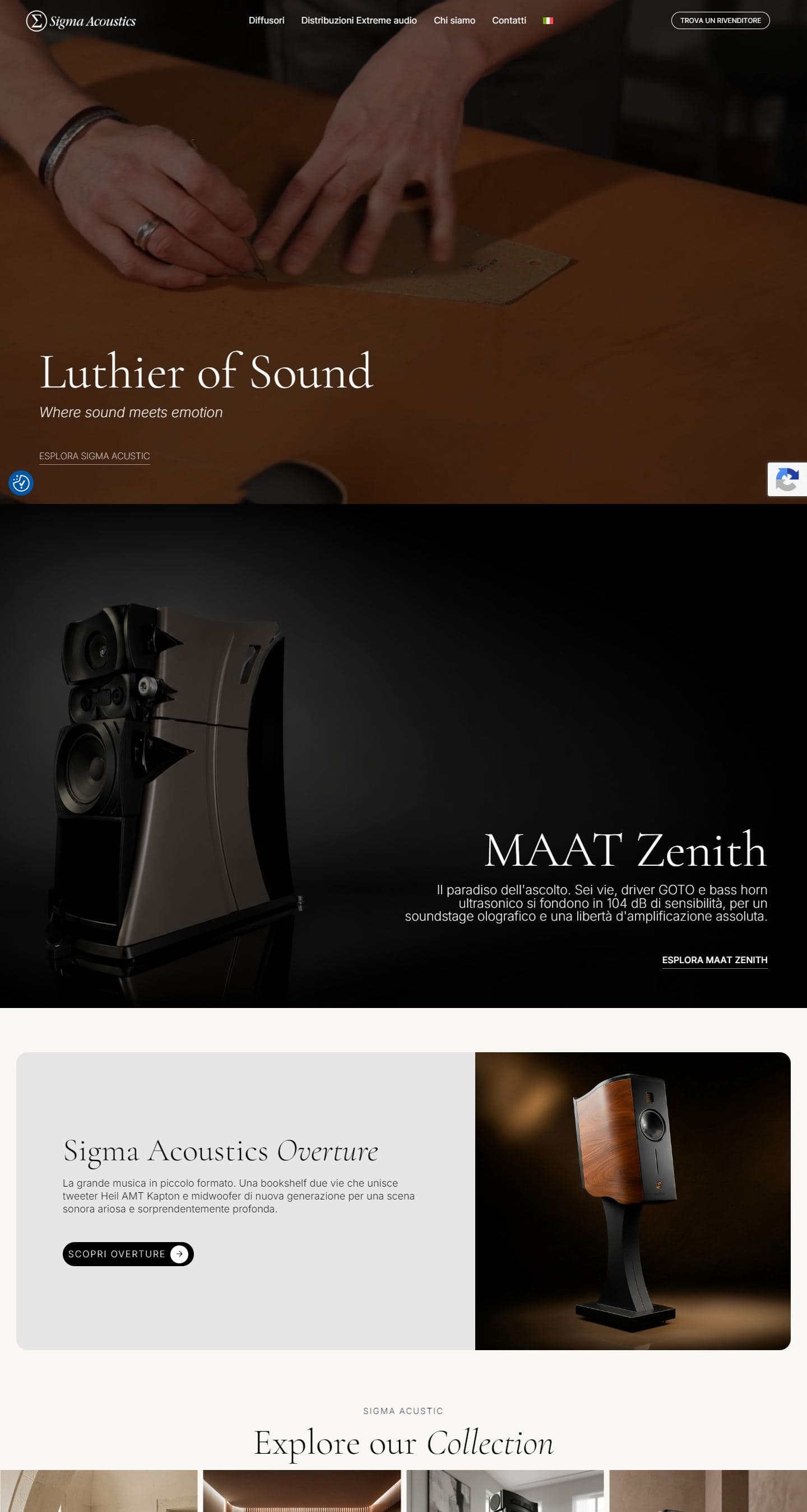 Il sito di Sigma Acoustics
